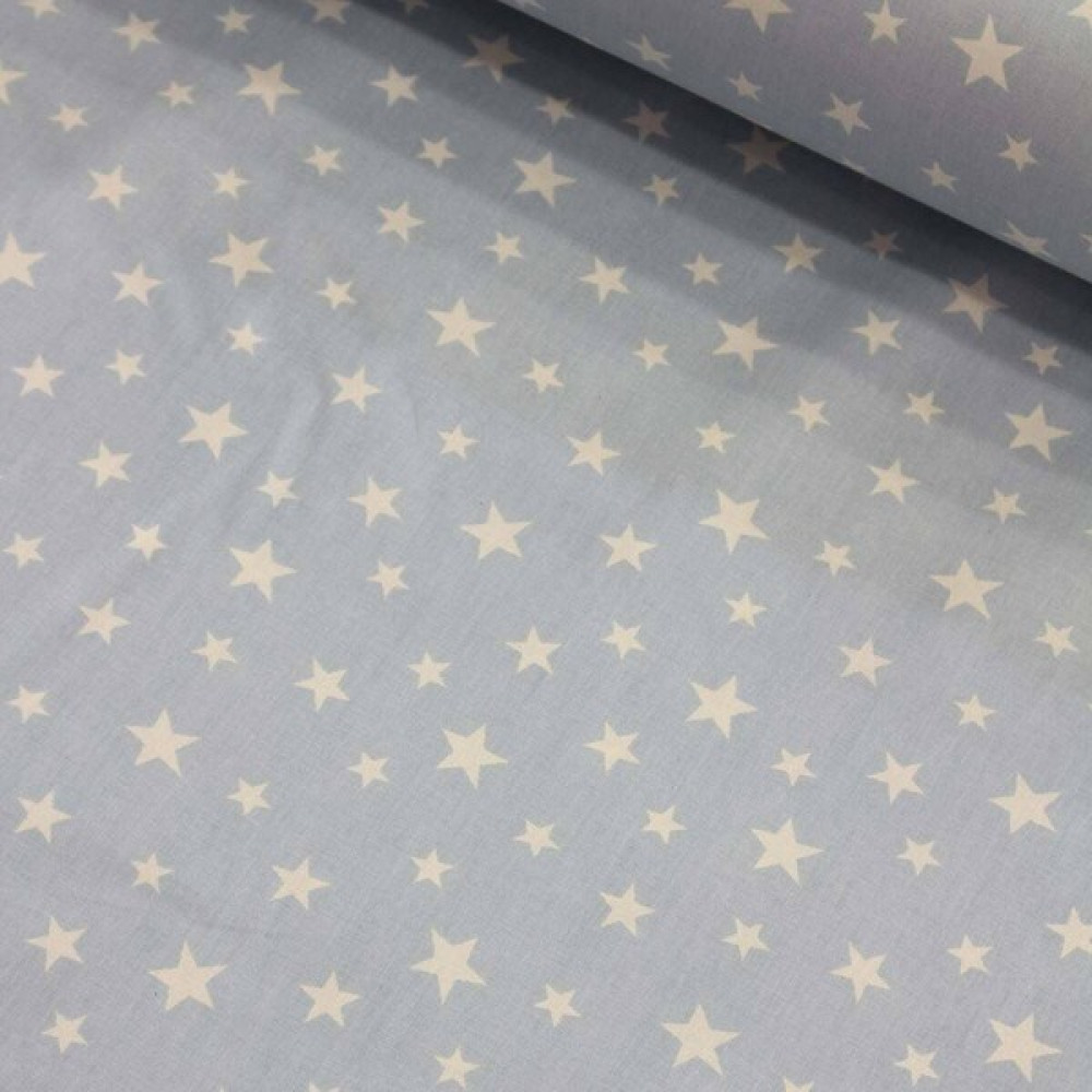 Wella Home Mavi Zemin Beyaz Yıldızlı Nevresimlik Poplin Kumaş - 240 cm - 1 m Kumaşlar Fiyatı