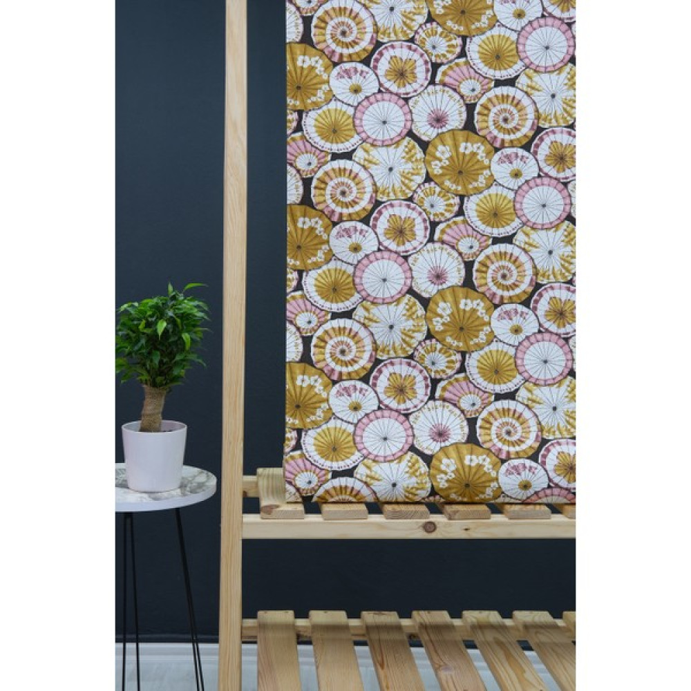 Wella Home Şemsiye Desenli Panama Duck Bezi Keten Kumaş - 180 cm - 1 m - Sarı Kumaşlar Fiyatı