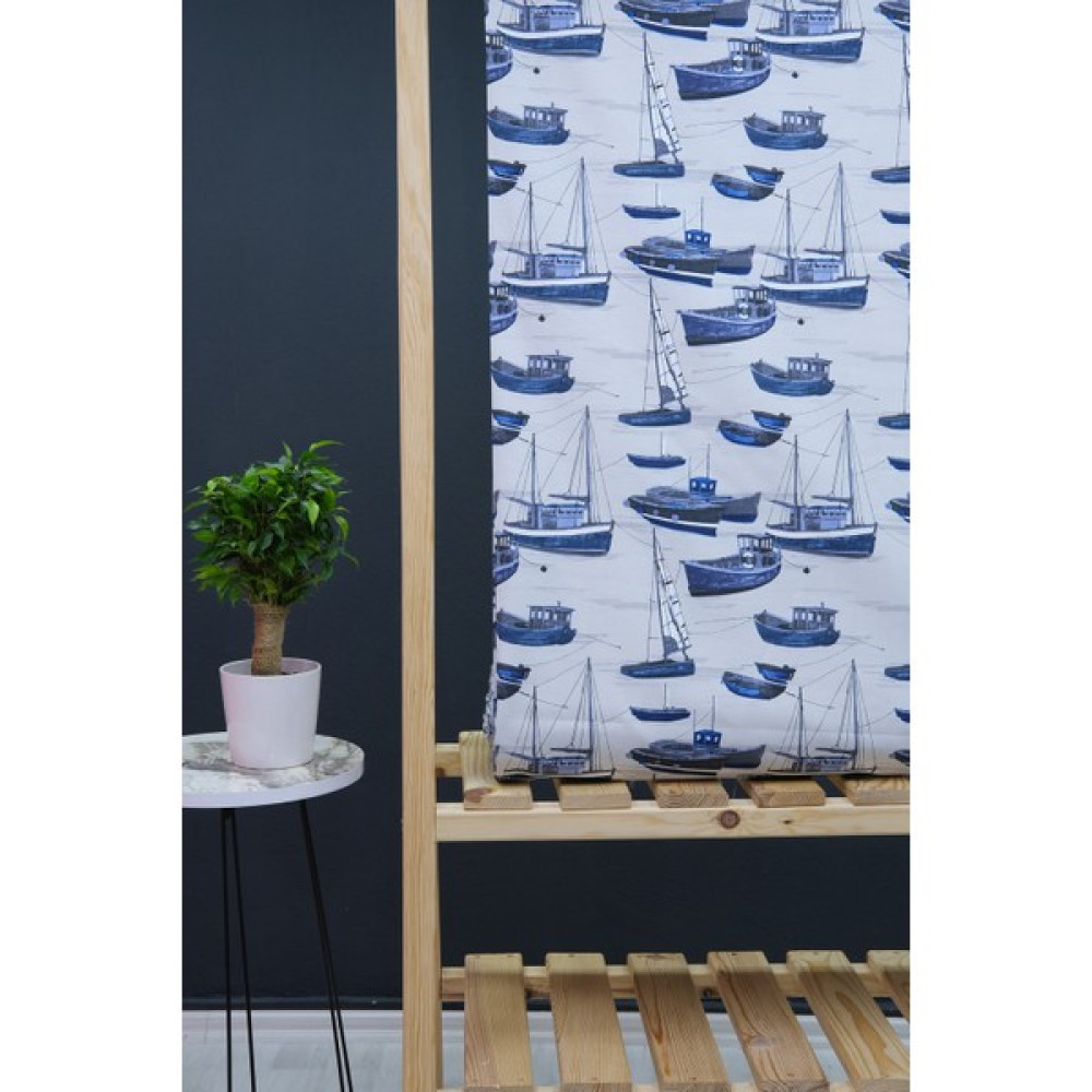 Wella Home Tekne Desenli Panama Duck Bezi Keten Kumaş - 180 cm - 1 m - Mavi Kumaşlar Fiyatı