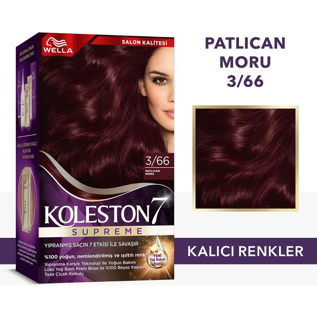 Wella Koleston Koleston Supreme Kit Saç Boyası 3/66 Patlıcan Moru Yoğun Bakım ve Canlı Renkler Saç Boyası Fiyatı