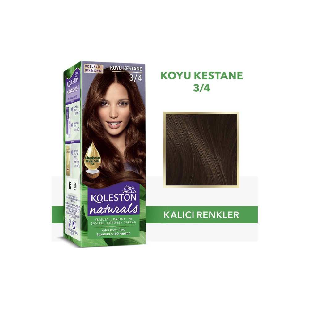 Wella Koleston Naturals Saç Boyası 3/4 Koyu Kestane Saç Boyası Fiyatı
