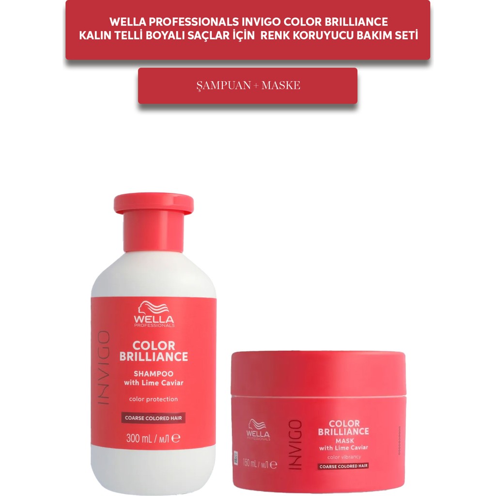 Wella Professionals Invigo Color Brilliance Kalın Telli Boyalı Saçlar İçin Renk Koruyucu Bakım Seti Diğer Fiyatı