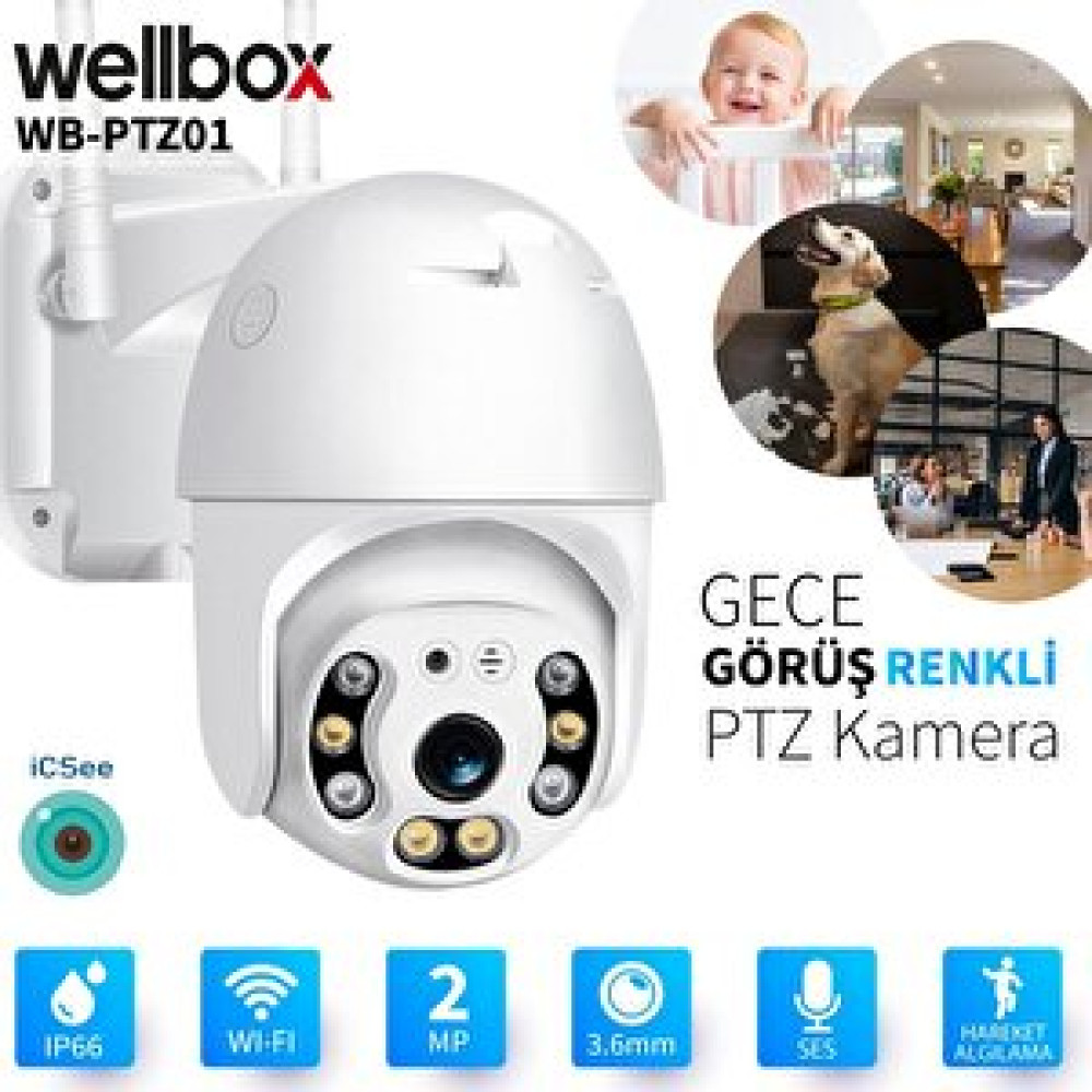 Wellbox Wb-ptz01 2mp 3.6mm Wifi Dış Ortam Ahd Pan Tilt Kamera Güvenlik Kameraları Fiyatı
