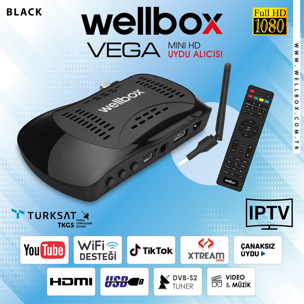 Wellbox Wi-Fi Youtube I P T V Özellikli Çanaklı Çanaksızfull Hd Uydu Alıcısı Diğer Fiyatı