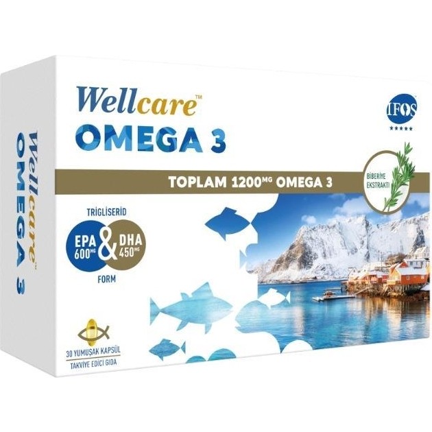 Wellcare Omega3 Biberiye Ekstraktlı Balık Yağı 30 Yumuşak Kapsül Diğer Fiyatı