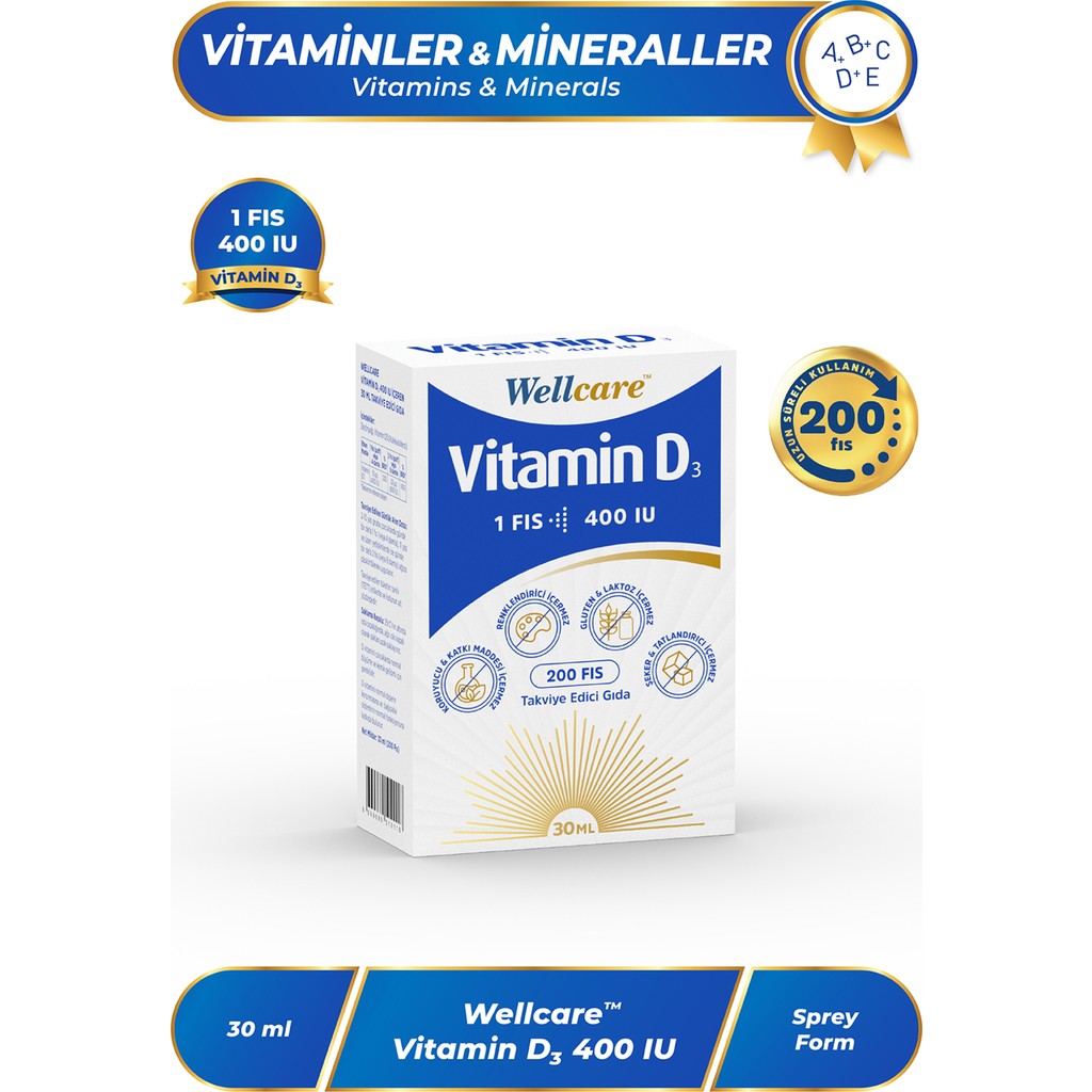 Wellcare Vitamin D3 400 IU 30 ML Diğer Fiyatı