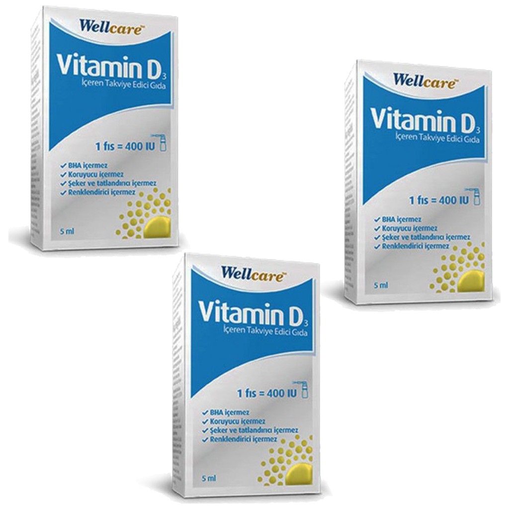 Wellcare Vitamin D3 400 Iu 5 ml Sprey x 3 Adet Diğer Fiyatı