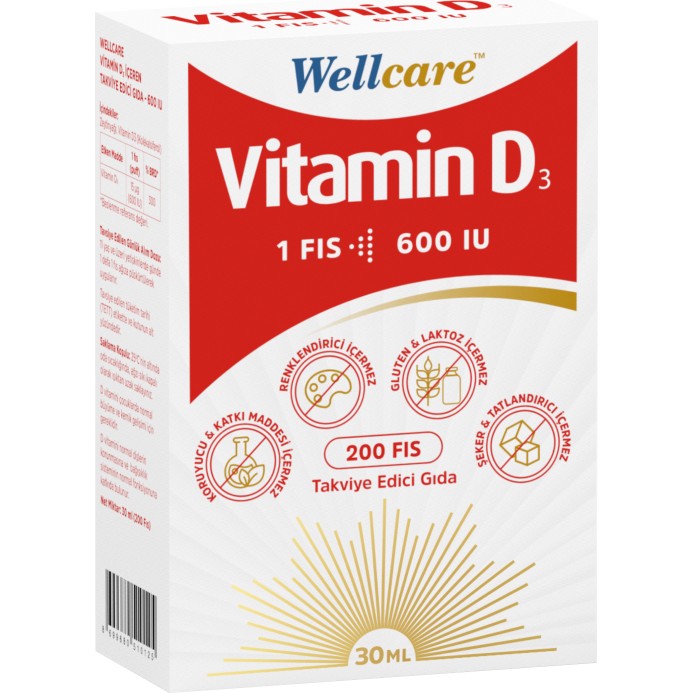 Wellcare Vitamin D3 600 Iu Sprey 30 Ml Diğer Fiyatı