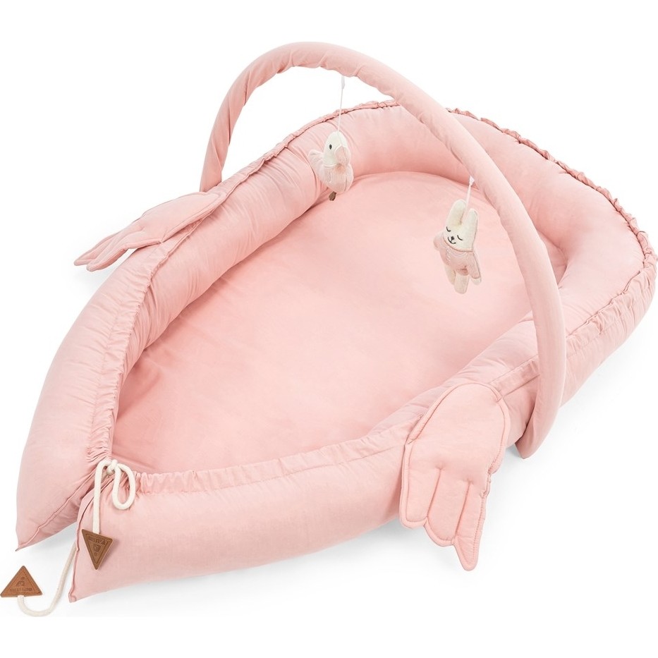 WellGro Melek Kanatlı Bebek Yatağı 77x42 cm Pamuk Malzemeli Babynest, Yüksekliği Ayarlanabilir - Pembe Bebek Yatağı Fiyatı