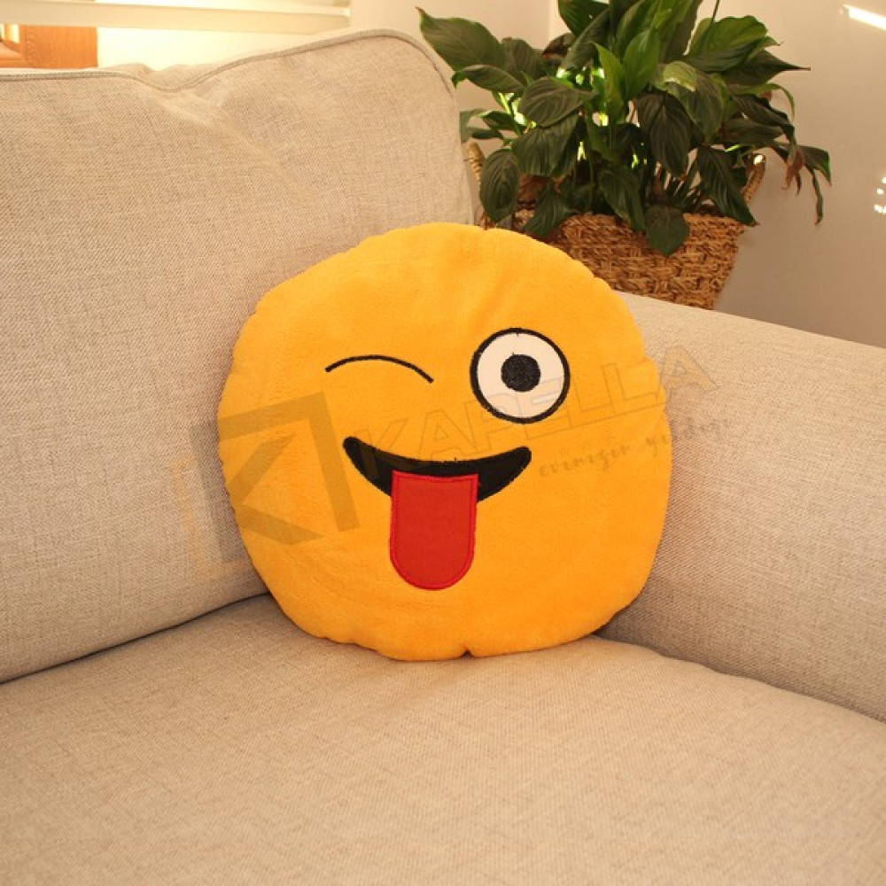 Wellmop Dekoratif Minder Dil Çıkaran Emoji Yastık Kutulu 40 x 40 Oto Boyaları Fiyatı