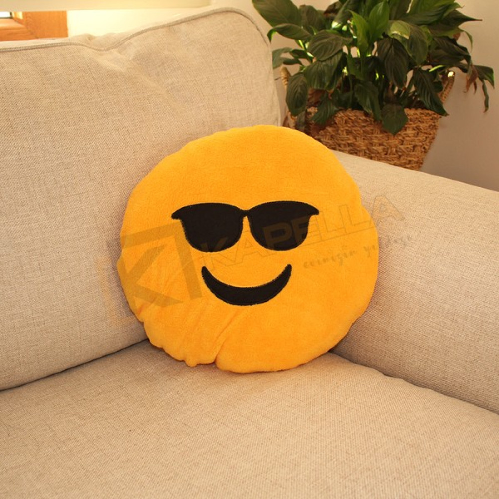 Wellmop Dekoratif Minder Güneş Gözlüklü Emoji Yastık Kutulu 40 x 40 Oto Boyaları Fiyatı