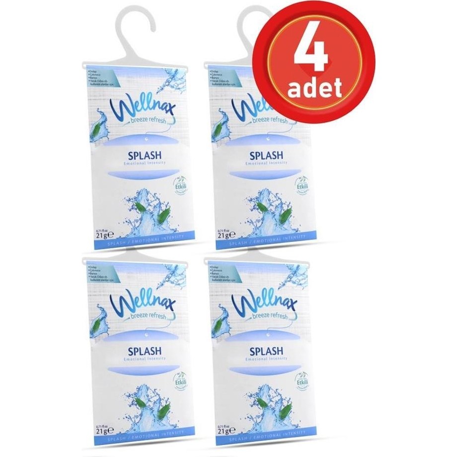 Wellnax Breeze Refresh Askılı Dolap Kokusu Çekmece Içi Koku Dolap Içi Elbise Giysi Kokusu Çamaşır Kokusu 4'lü Elbise Fiyatı