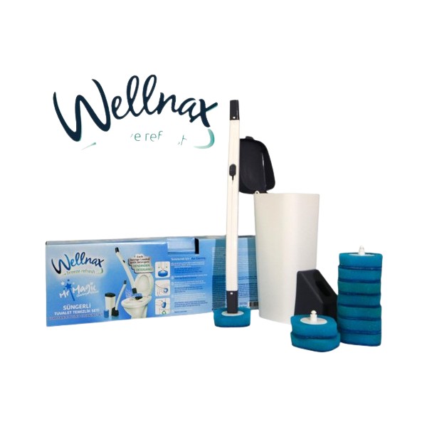 Wellnax Breeze Refresh Özel Süngerli Tuvalet Temizleme Seti - Kullan At Süngerli Mavi Su ve Deterjanlı Tuvalet Fırçası Deterjan ve Temizlik Ürünleri Fiyatı