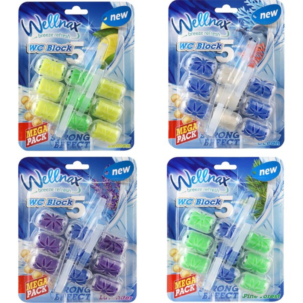Wellnax Breeze Refresh Wc Klozet Blok Mega Paket Karışık Seri (Limon, Çam Ormanı, Okyanus, Lavanta) x4 Temizlik Malzemeleri Fiyatı