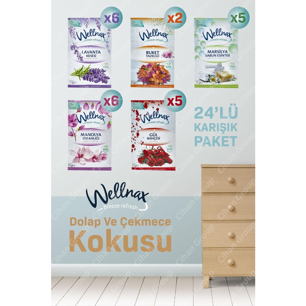 Wellnax Dolap ve Çekmece Kokusu Karışık Seri 24'lü Ekonomik Paket Evcil Hayvan Ürünleri Fiyatı
