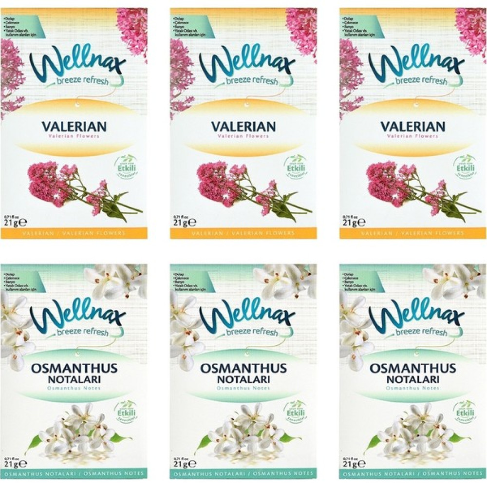Wellnax Dolap ve Çekmece Kokusu Valerian Çiçeği+Osmanthus 6lı Oda Kokusu Fiyatı