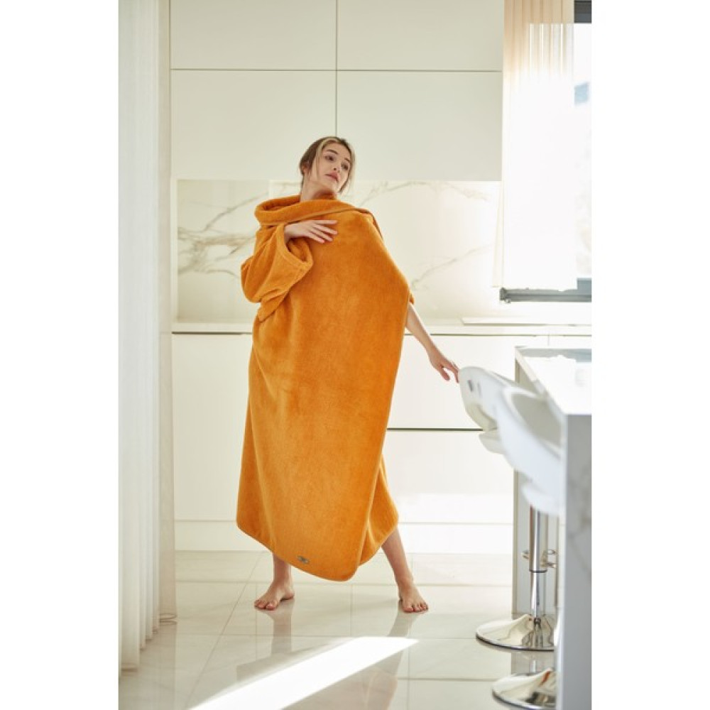 Wellsoftline Softline Peluş Wellsoft Giyilebilir Kollu Tv Battaniyesi - 130 x 170 cm - Hardal Battaniye Fiyatı