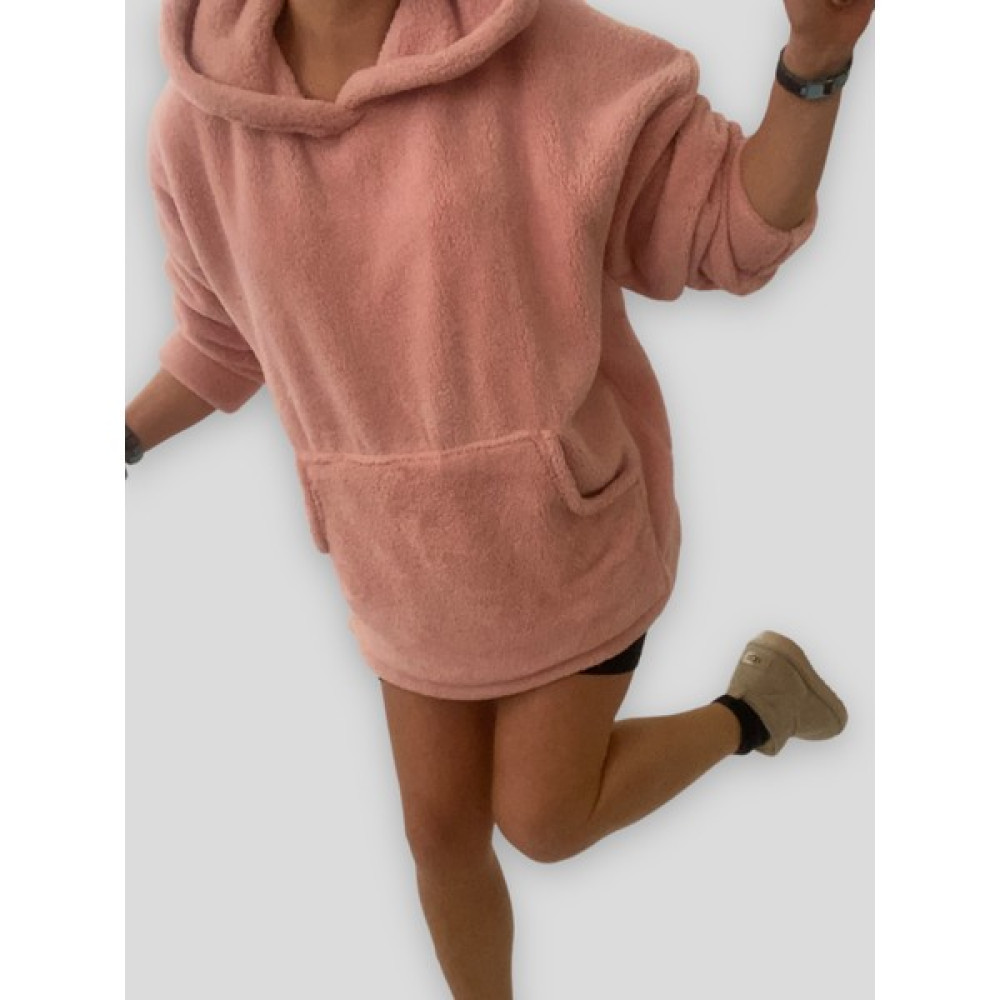 Wellsoftline Softline Wellsoft Kapüşonlu Peluş Sweat Hoodie/blankie Bayan Sweatshirt Fiyatı