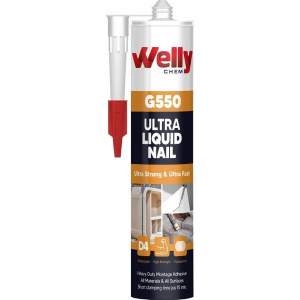 Welly Chem G550 Ultra Pu Sıvı Çivi 310ML Şeffaf Nalburiye & Hırdavat Fiyatı