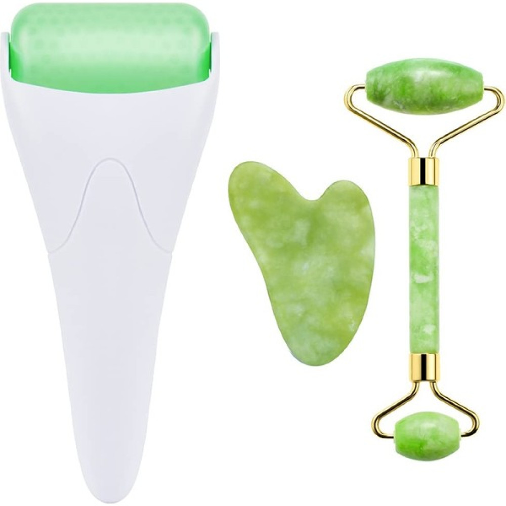 Welta Yeşim Roller ve Gua Sha Seti ve Ice Roller Buz Rulosu Yüz Soğutma Masaj Rulosu Masaj Cihazları Fiyatı