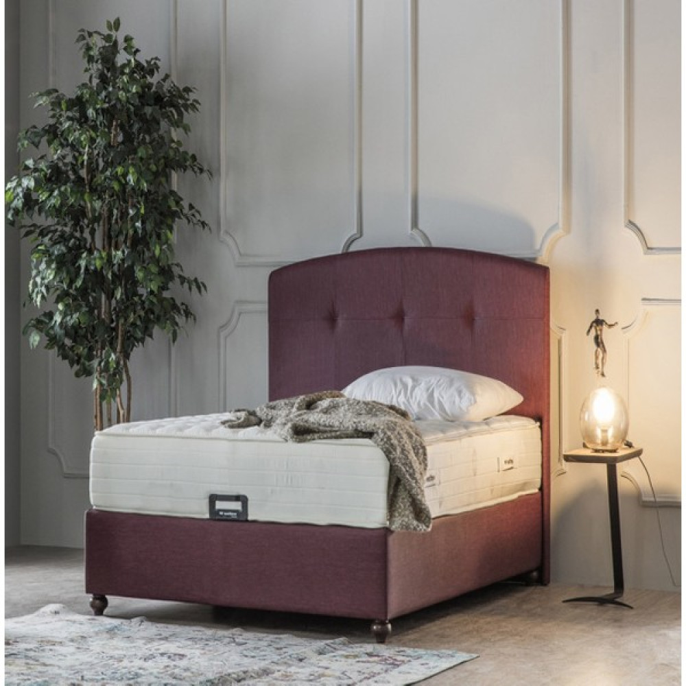 Weltew Home Bella Tek Kişilik Deri Baza ve Başlık Yataksız - 100 x 200 cm - Bordo Baza Fiyatı