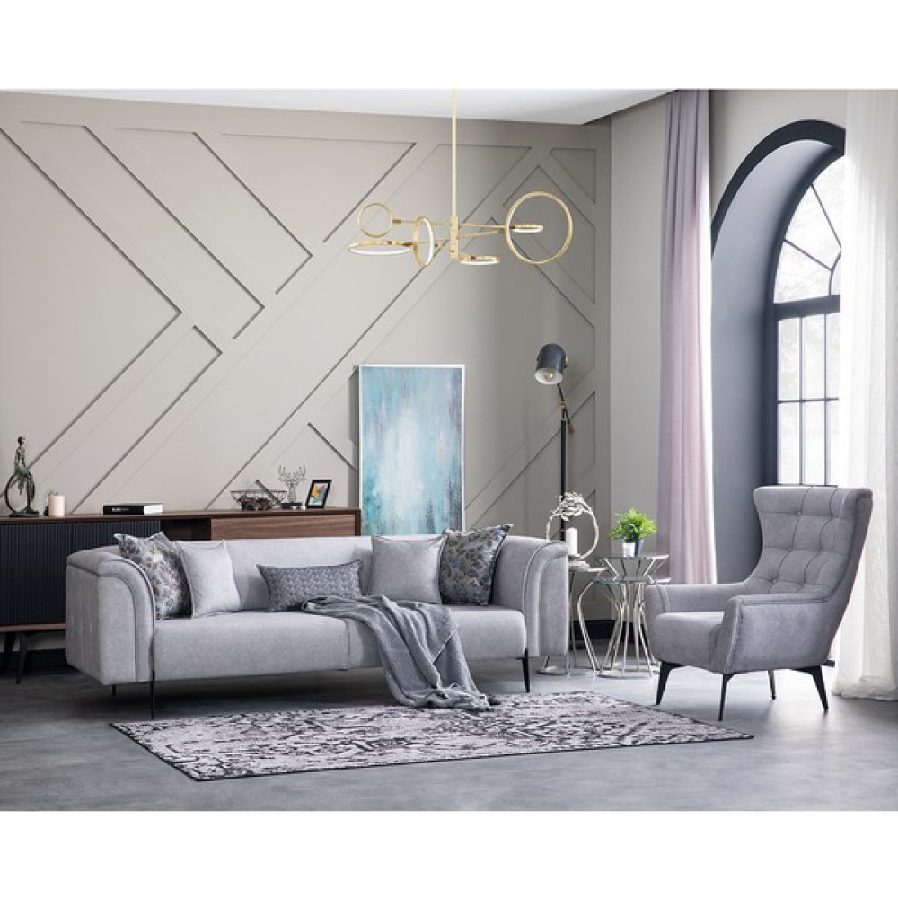 Weltew Home Fethiye Koltuk Takımı 3+1 (Gri) - Gri Koltuk Takımı / Seti Fiyatı