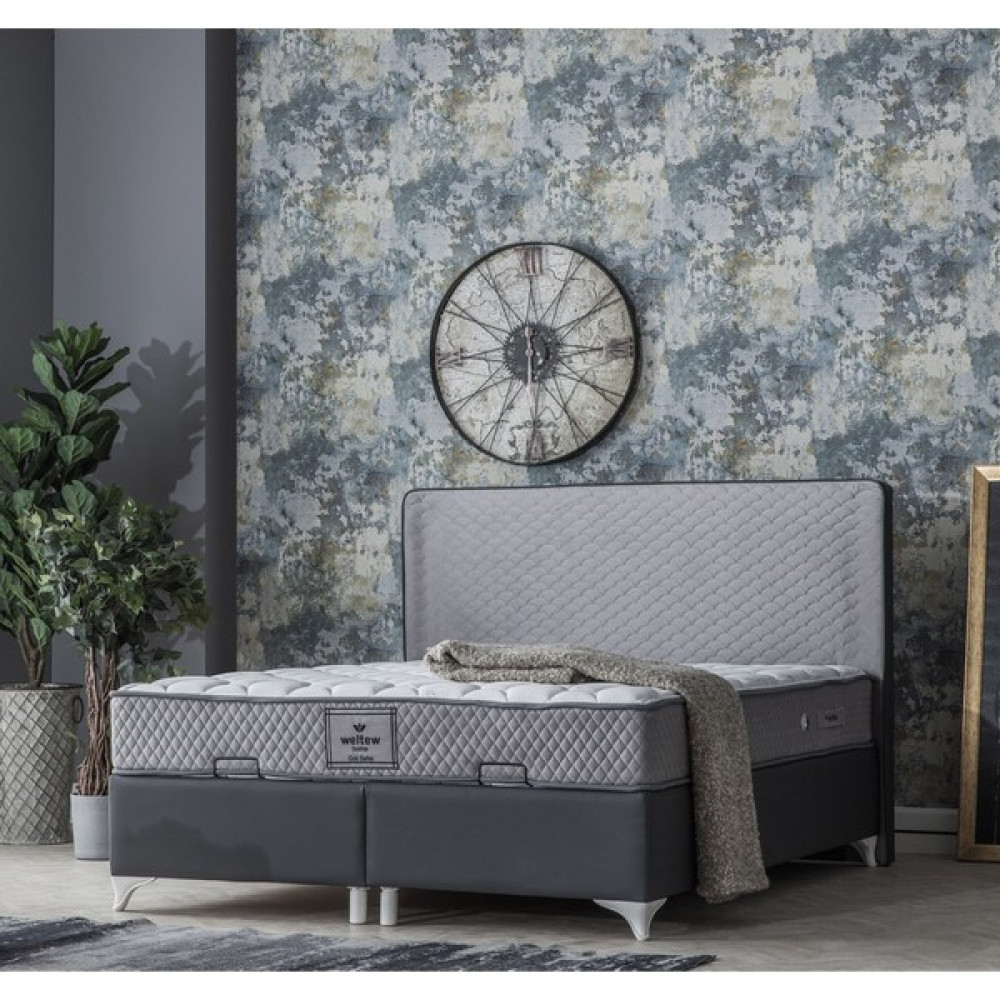 Weltew Home Star Çift Kişilik Baza ve Başlık Yataksız - 150 x 200 cm - Füme Baza Fiyatı