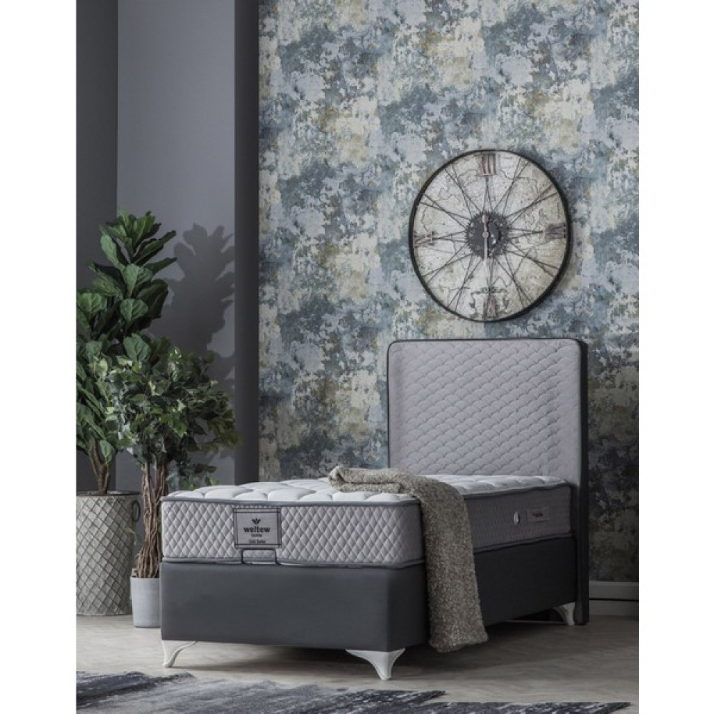Weltew Home Star Tek Kişilik Baza ve Başlık Yataksız - 100 x 200 cm - Füme Baza Fiyatı