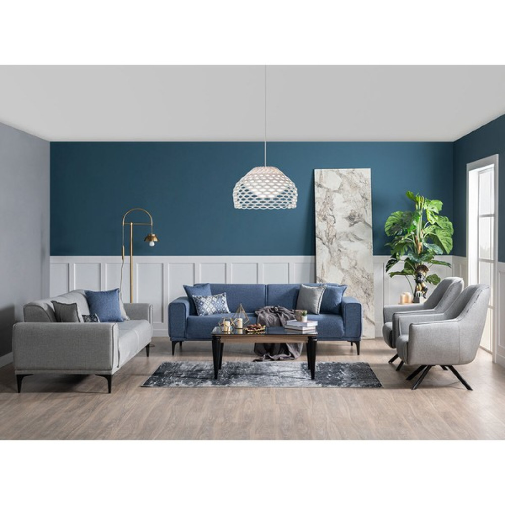 Weltew Home Stil Koltuk Takımı 3+3+1+1 Mavi - Gri - Açık Gri - Mavi Koltuk Takımı / Seti Fiyatı