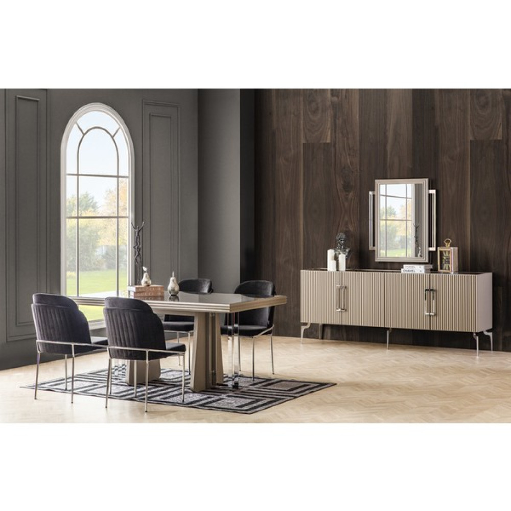 Weltew Home Zirkon Yemek Odası Takımı - Vizon Masa - Sandalye Seti / Takımı Fiyatı