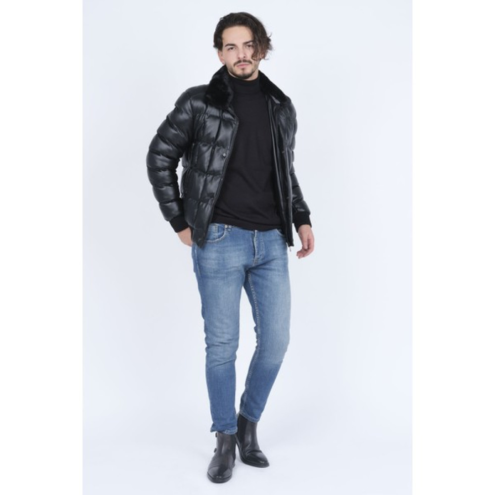 Wemsey Erkek Slim Fit Suni Deri Mont 4085178 Siyah Erkek Mont Fiyatı