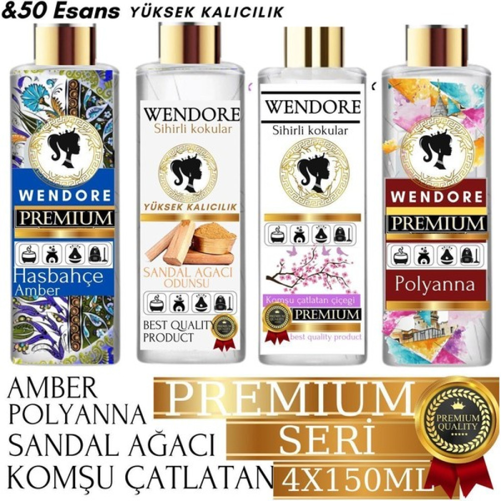 Wendore Sihirli Kokular Premium Set Amber, Polyanna, Komşu Çatlatan, Sandal Ağacı 4lü Set Oda Kokusu Fiyatı
