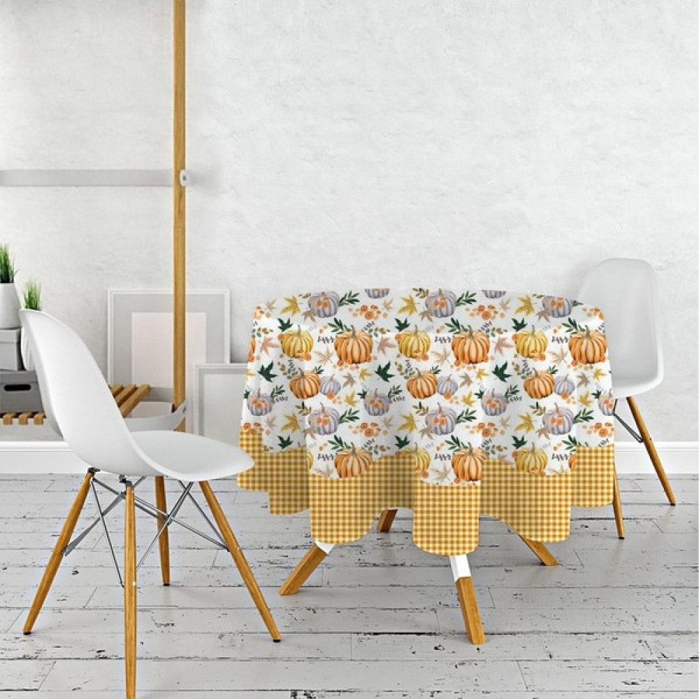 Wenessi Bal Kabaklı Dertsiz Masa Örtüsü - 150 x 150 cm - Turuncu Masa Örtüsü Fiyatı
