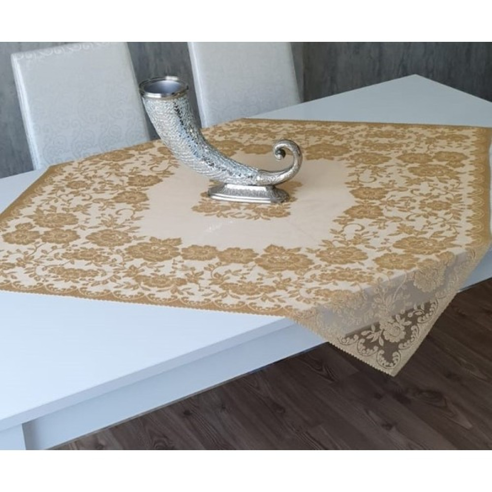 Wenessi Güllü Desen Örme Fiskos Örtüsü - Sarı - 100 x 100 cm Masa Örtüsü Fiyatı