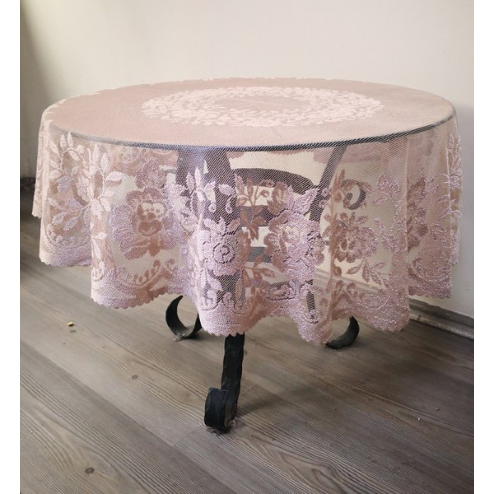 Wenessi Kdk Örme Tül Kumaş Fiskos Örtüsü 100 Yuvarlak - Cappuccino - 100 x 100 cm Masa Örtüsü Fiyatı