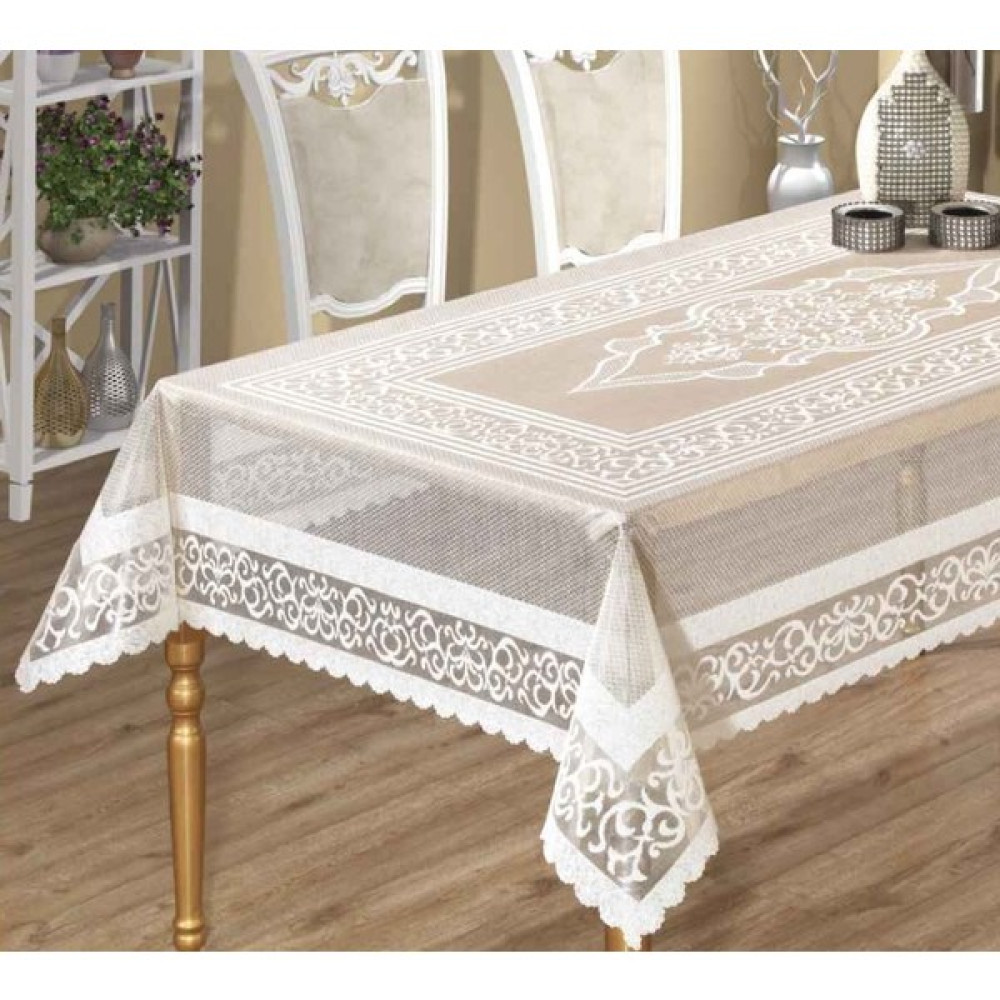 Wenessi Osmanlı Desen Masa Örtüsü Krem - 140 x 180 cm Masa Örtüsü Fiyatı