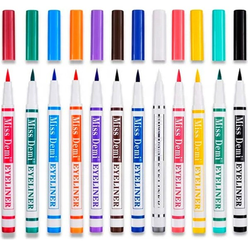 Wenolg Demi 12'li Renkli Eyeliner & Pen 12 Color Eyeliner Eyeliner Fiyatı