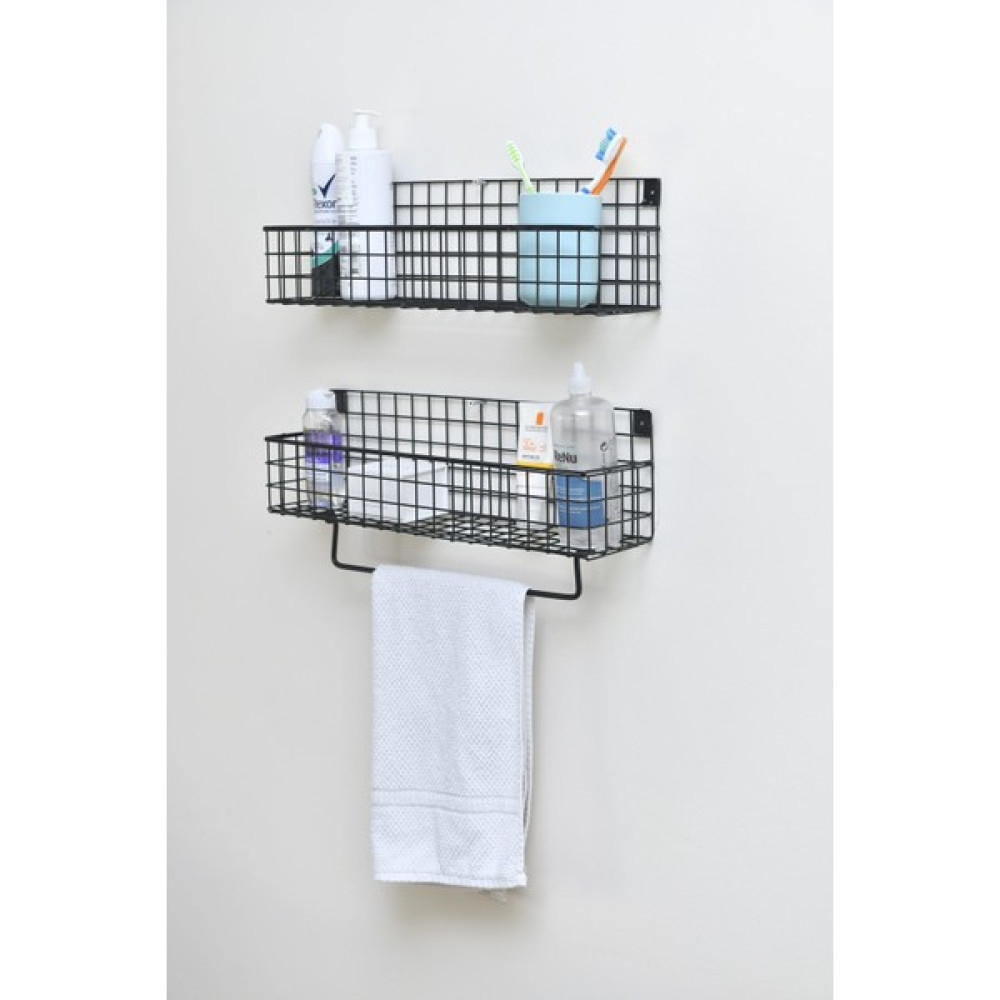 Wess Dizayn Metal Mutfak Banyo Duvar Havluluk Rafı 2’li Set WD239 Kitaplık - Duvar Rafı & CD / DVD Rafı Fiyatı