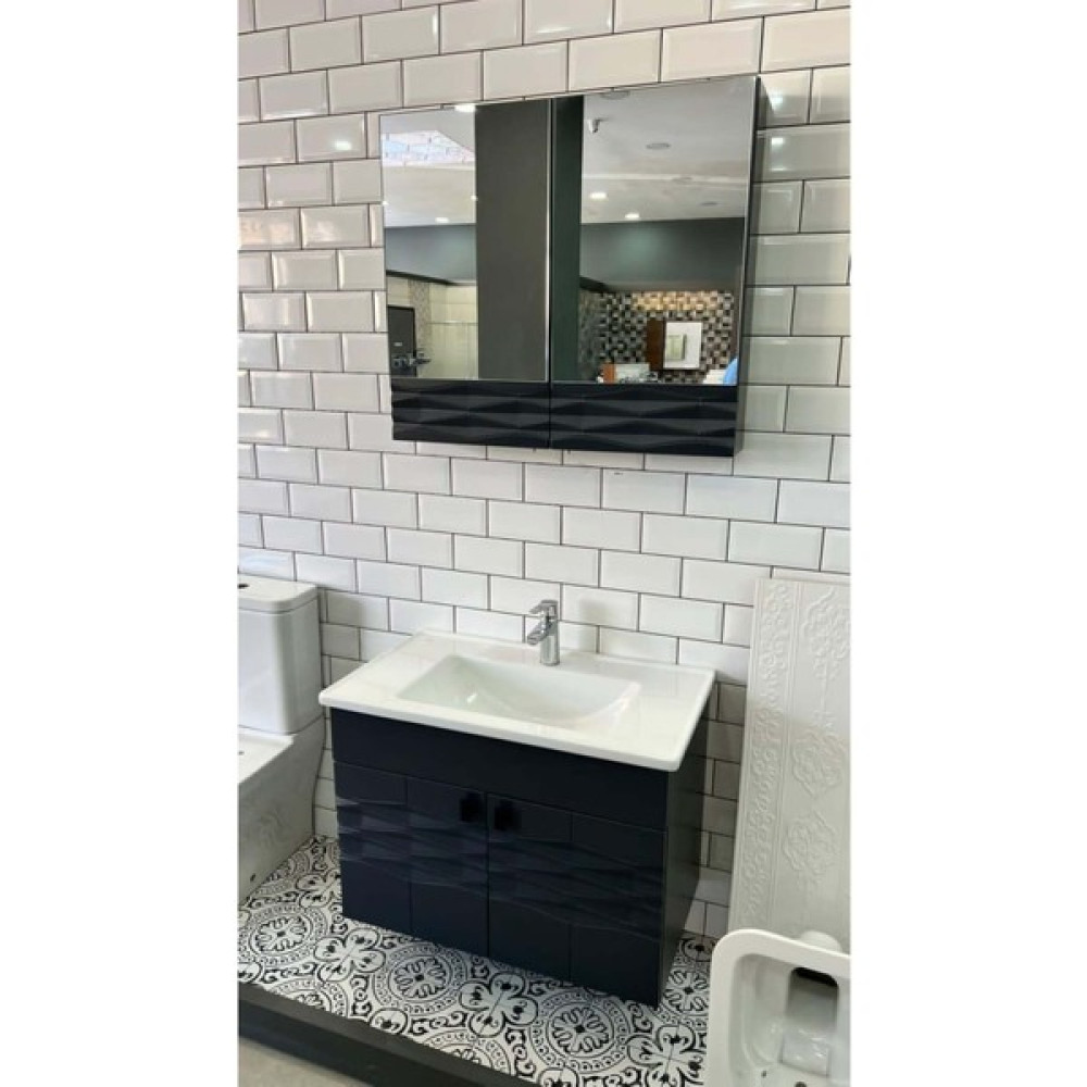 West Deising Lamda 80 cm Antrasit Şık Lavabolu Aynalı Banyo Dolap Takım Ytm Banyo Dolabı / Mobilyası Fiyatı