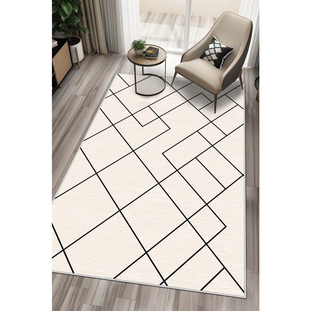 West Home Dijital Baskı Yıkanabilir Kaymaz Taban Bej Salon Halısı Mutfak Halısı Yolluk 100 x 350 Beden Kilim Fiyatı