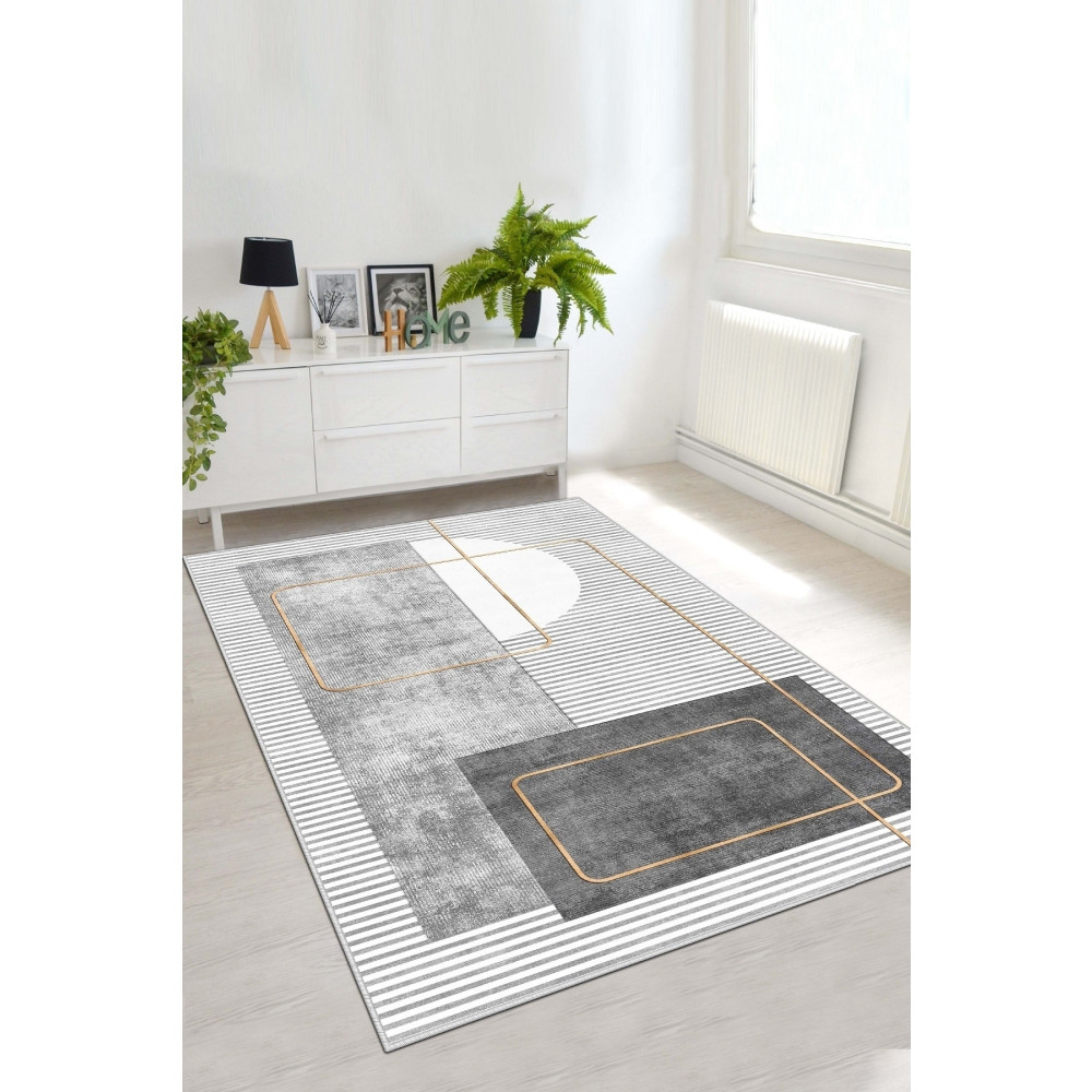 West Home Dijital Baskı Yıkanabilir Kaymaz Taban Leke Tutmaz Gri Mutfak Halısı Salon Halısı Ve Yolluk 140 x 300 Beden Kilim Fiyatı