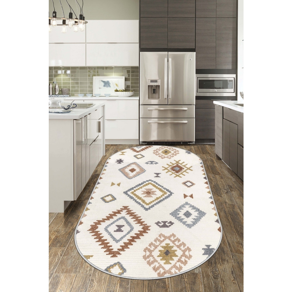West Home Dijital Baskı Yıkanabilir Kaymaz Taban Leke Tutmaz Oval Mutfak Halısı Salon Halısı Ve Yolluk 160 x 230 Beden Banyo Halısı Fiyatı