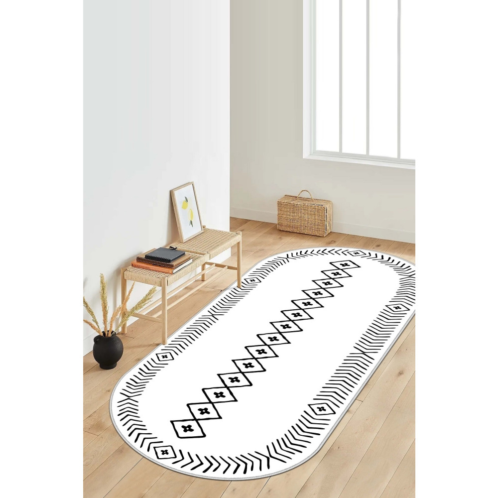 West Home Dijital Baskı Yıkanabilir Kaymaz Taban Oval Mutfak Halısı Salon Halısı Ve Yolluk 140 x 250 Beden Banyo Halısı Fiyatı