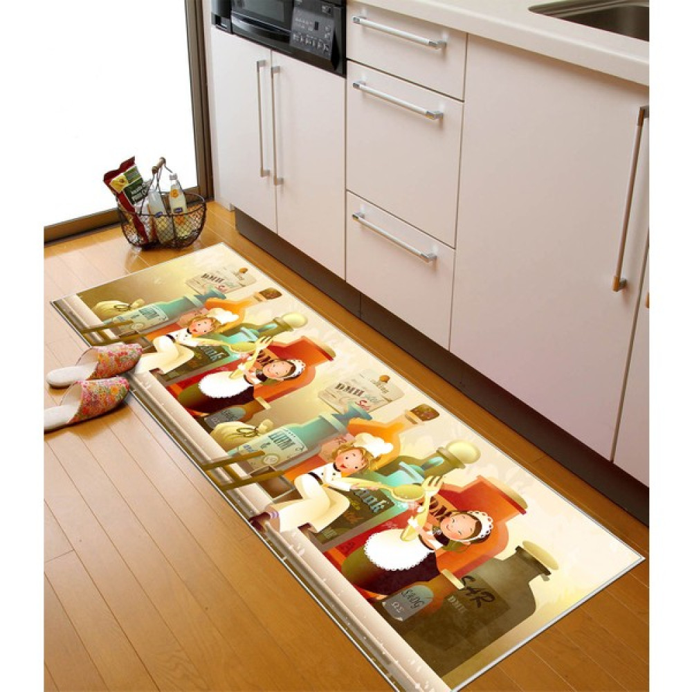 West Home Dijital Baskılı Yıkanabilir Kaymaz Deri Tabanlı Mutfak Halısı - 80 x 150 cm - Bej Salon Halısı Fiyatı