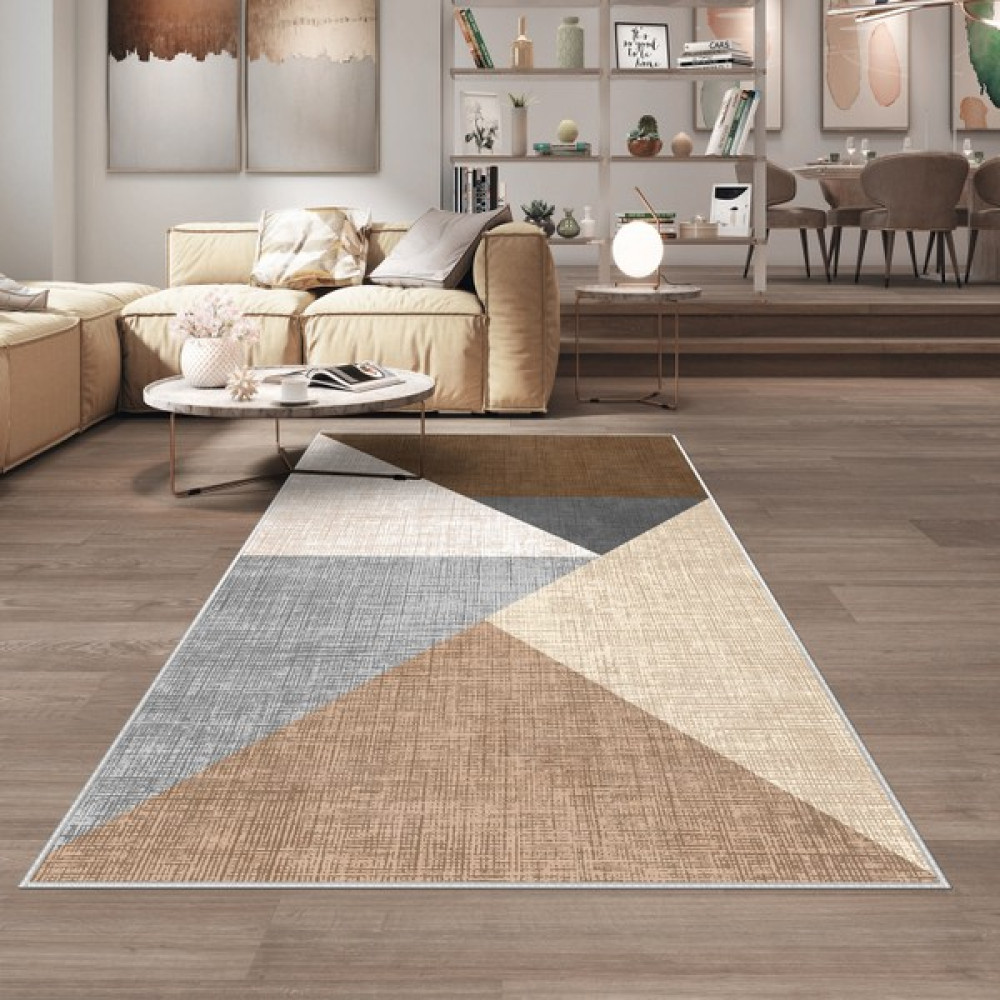West Home Home Dijital Baskı Yıkanabilir Kaymaz Taban Salon Halısı Mutfak Halısı Koridor Halısı - Kahverengi - 160 x 230 cm Salon Halısı Fiyatı