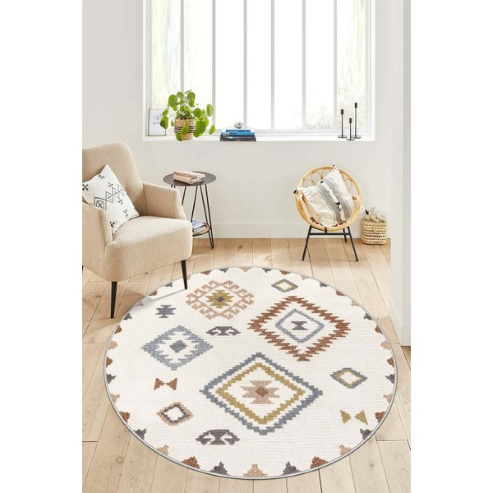 West Home Yıkanabilir Kaymaz Leke Tutmaz Salon Halısı Mutfak Halısı Koridor Halısı - 120 x 120 cm - Renkli Salon Halısı Fiyatı