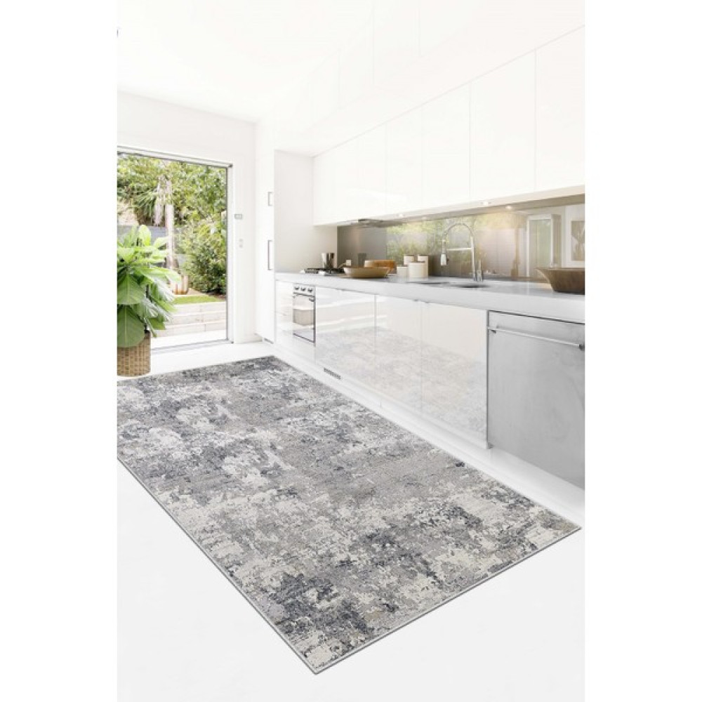 West Home Yıkanabilir Kaymaz Leke Tutmaz Salon Halısı Mutfak Halısı Koridor Halısı Yolluk ve Paspas - 160 x 250 cm - Gri Salon Halısı Fiyatı