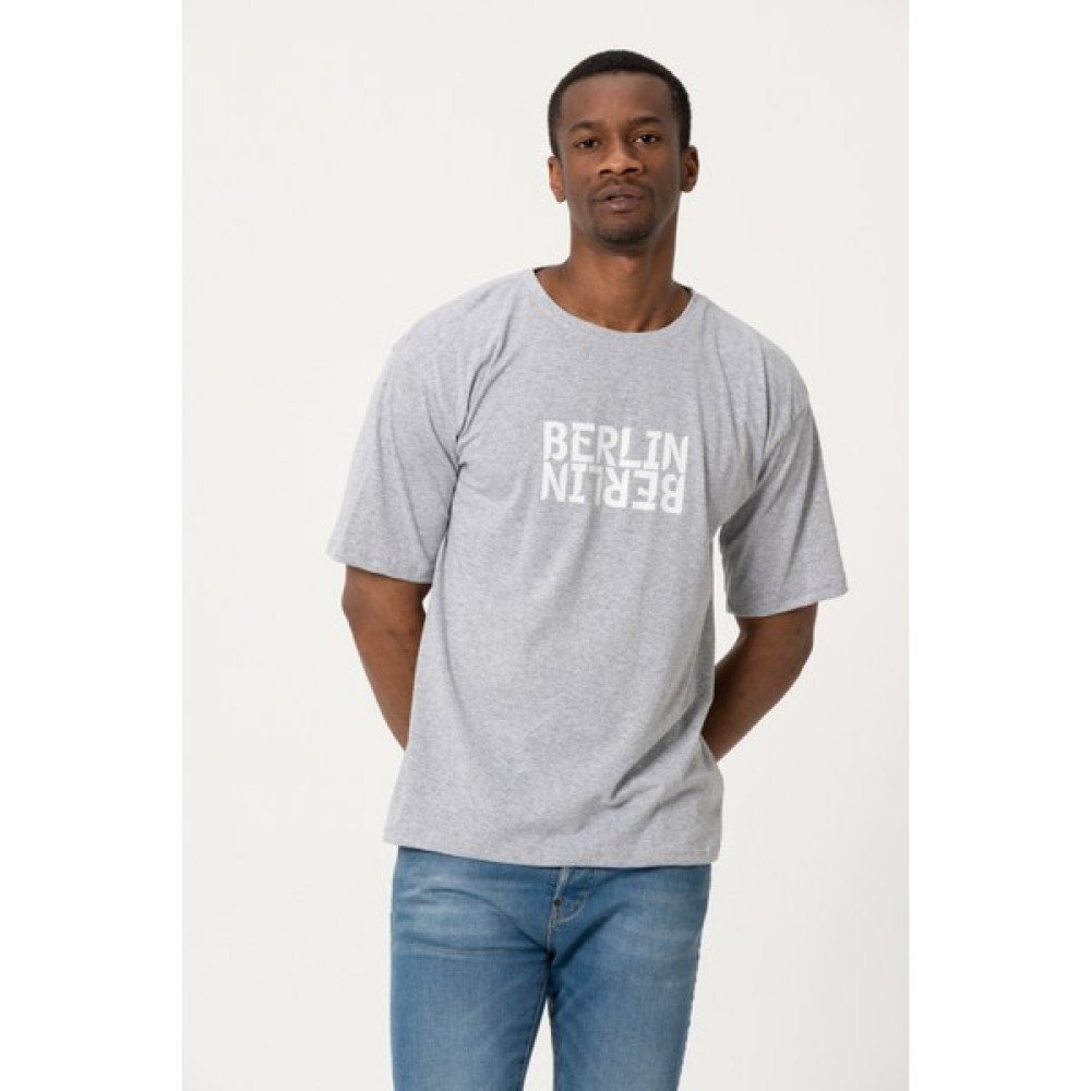 West Kombin Gri Berlin Baskılı Oversize Tshirt Erkek T-shirt Fiyatı