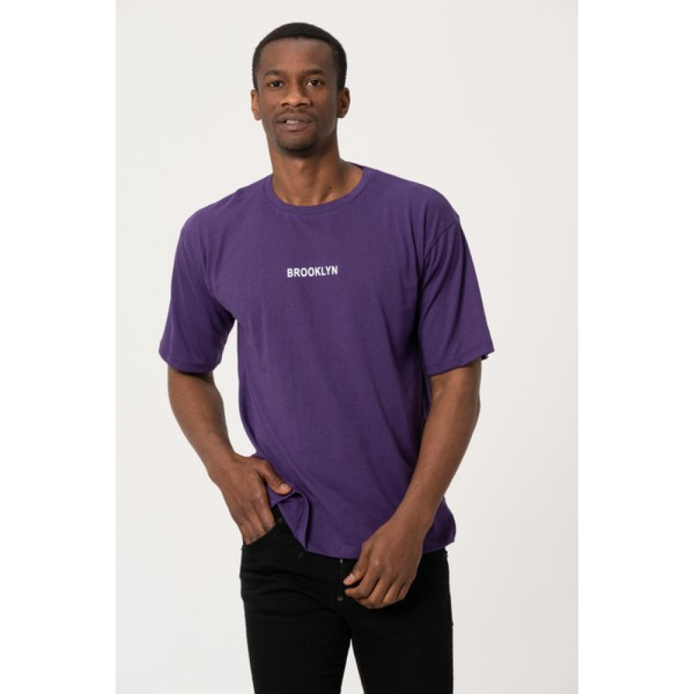 West Kombin Mor Brooklyn Baskılı Oversize Tshirt Erkek T-shirt Fiyatı