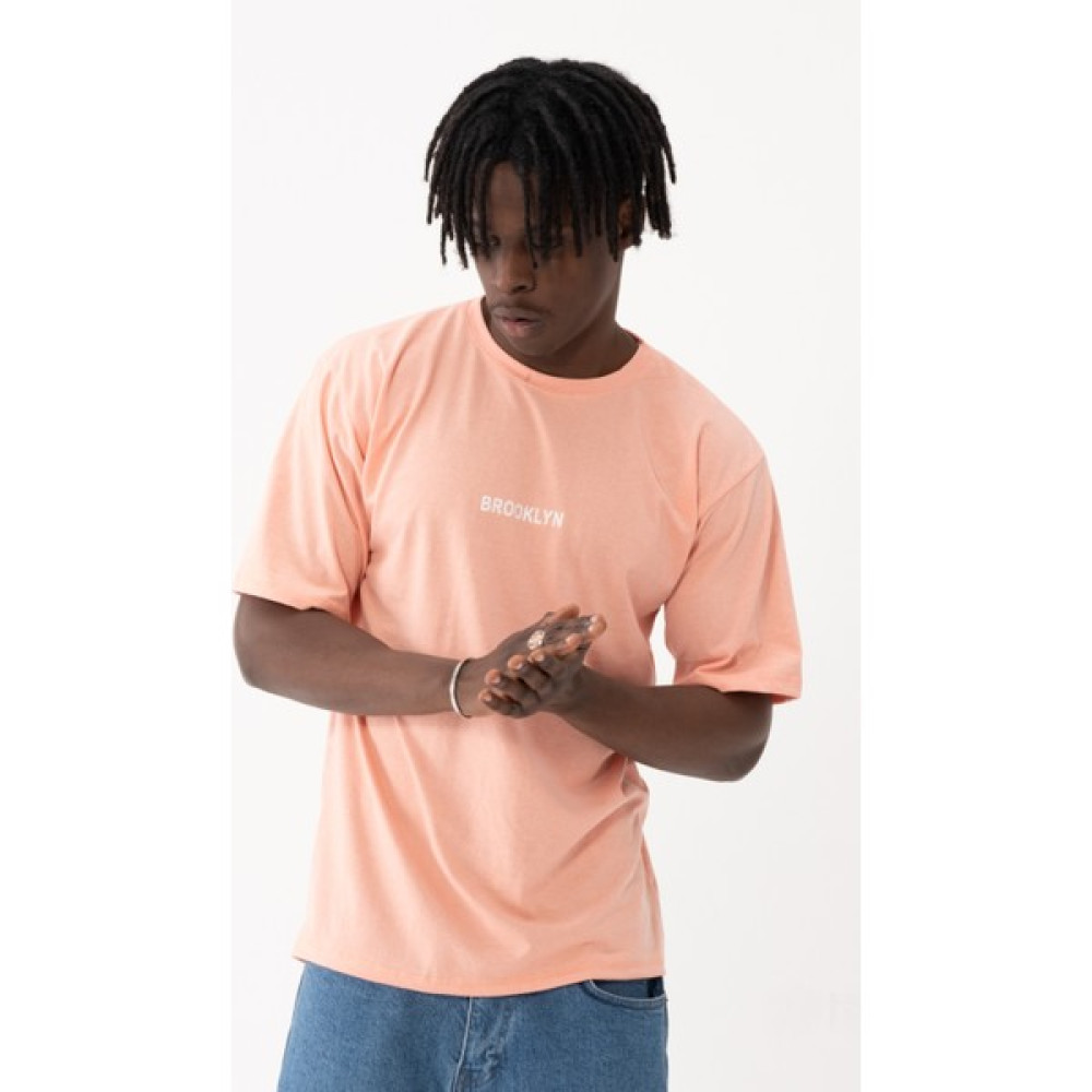 West Kombin Pembe Brooklyn Baskılı Oversize Tshirt Erkek T-shirt Fiyatı